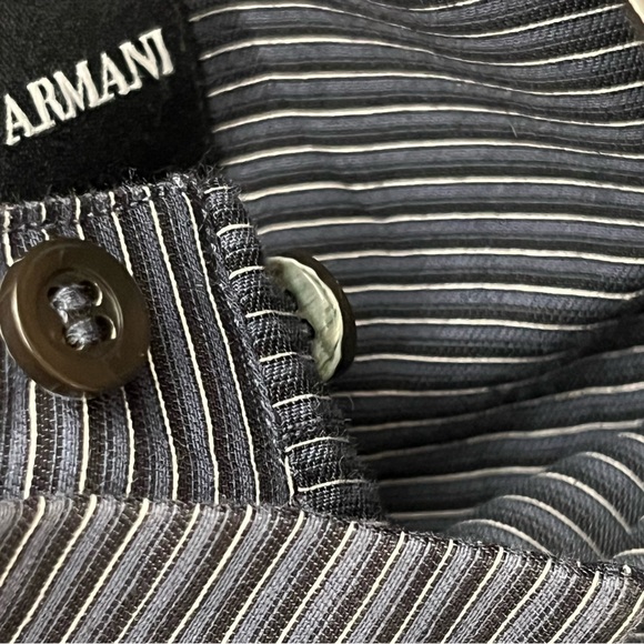 Giorgio Armani - striped dress shirt - real abalone buttons - Made in Italy VTG - Picture 4 of 9
